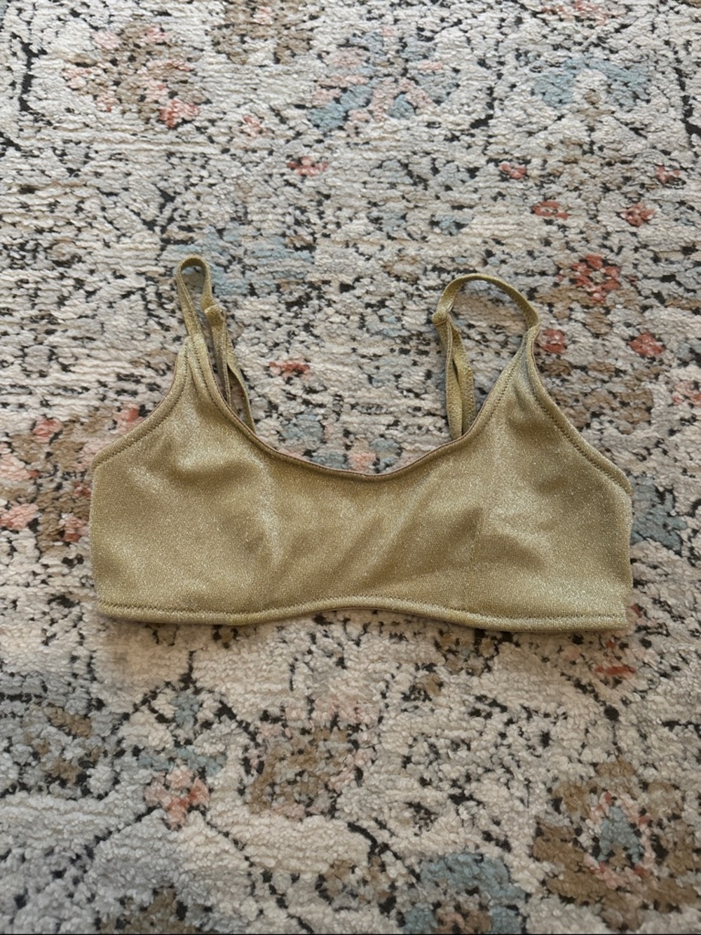 Triangl Swimwear Shimmer Gold Sparkle Bikini Top | Small++